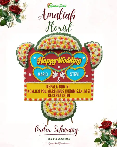Papan Bunga Pernikahan Temu